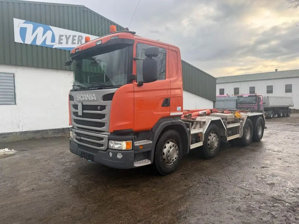 Scania G410 Abrollkipper 8x4 Hyva 26.57.S
